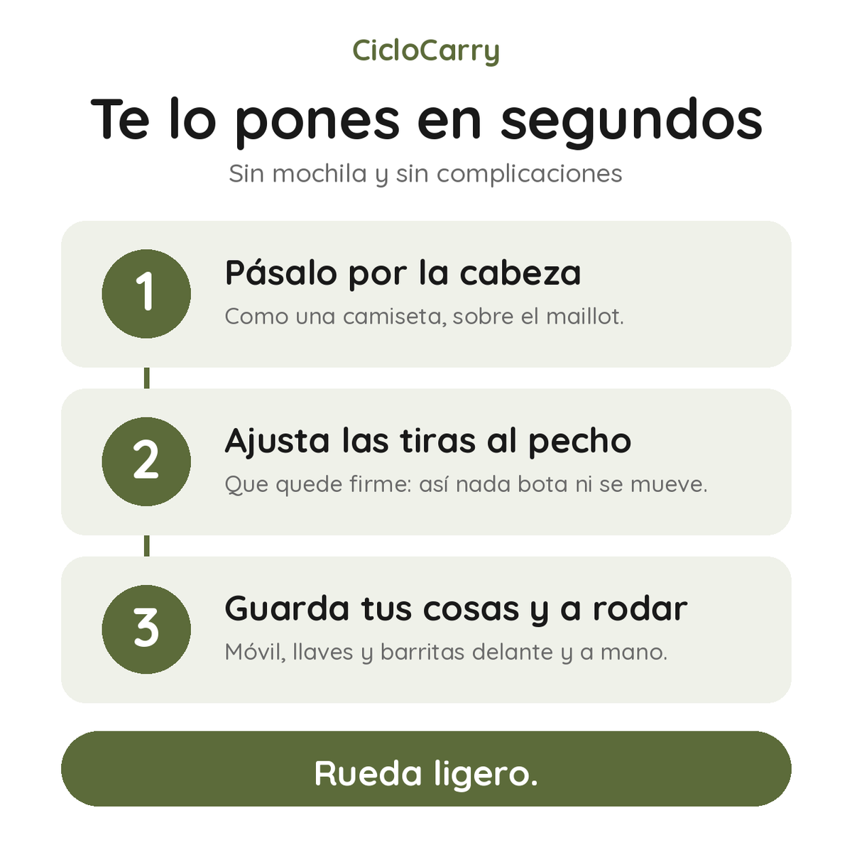 Te lo pones en segundos